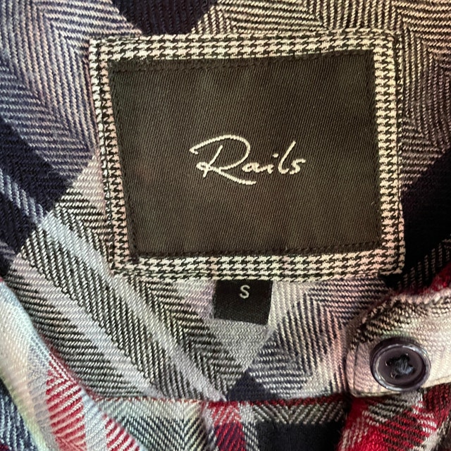 Rails Woman Hunter Black, Burgundy Red, Ivory Plaid Shirt-Small - photo 2