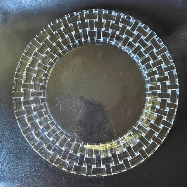Gorgeous Nachtmann blown glass round serving platter-Bossa Nova