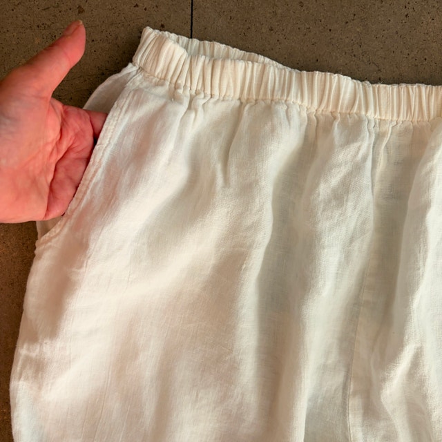 FLAX brand cropped white 100% linen pants - Large - photo 2