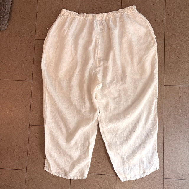 FLAX brand cropped white 100% linen pants - Large - photo 4
