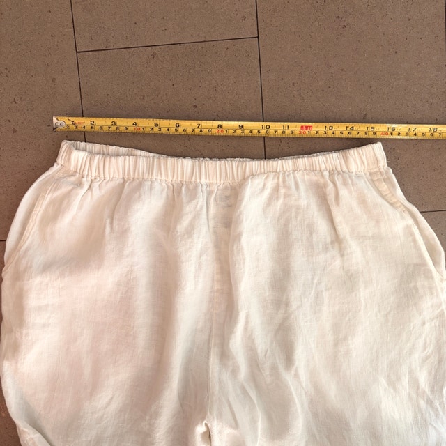FLAX brand cropped white 100% linen pants - Large - photo 5