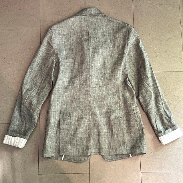 Theory Minou T Linen Blend Blazer Sharkskin Crunch-Black/Ivory-2 - photo 5