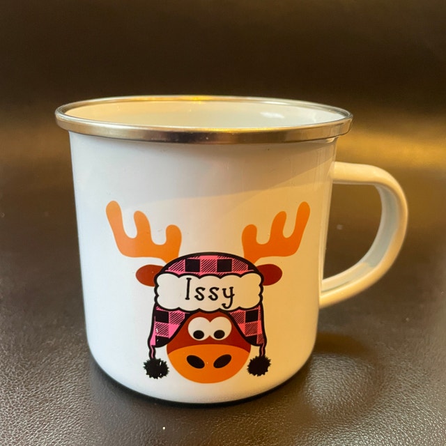 NEW Enamel Coated Metal Camping/Fun Mug with name "Issy"