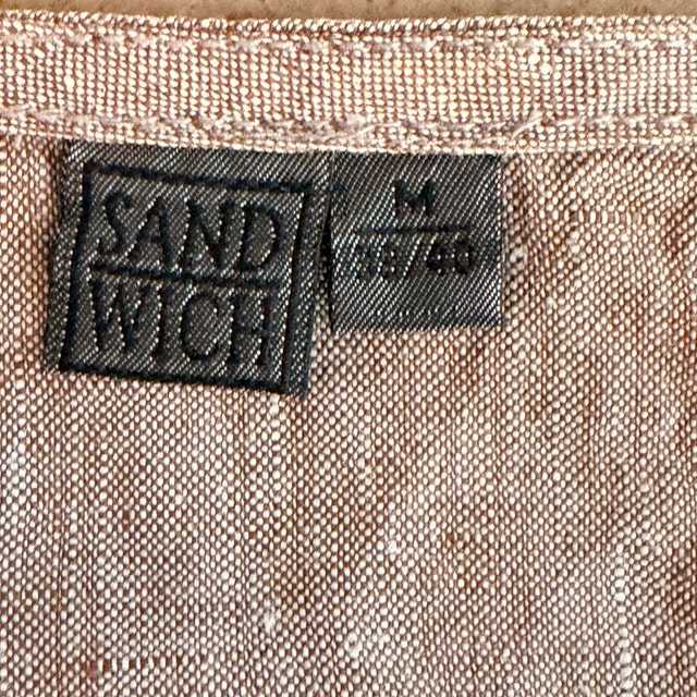 Sandwich longline sleeveless linen tunic vest-light Brown-Medium - photo 3