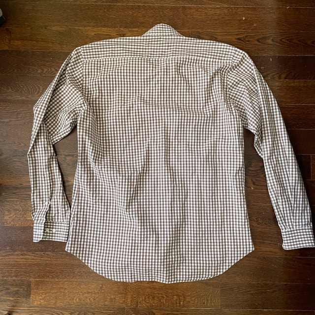 Etro 100% Cotton Brown White Checkered Plaid Shirt-Sz.43 (XL) - photo 5
