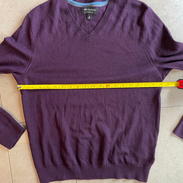 Banana Republic Eggplant Purple 100% Merino Wool Sweater-MED - photo 5