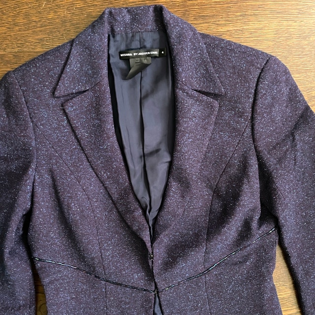 Misura by Joeffer Caoc Purple Wool Silk Blend Blazer - Size 4 - photo 4