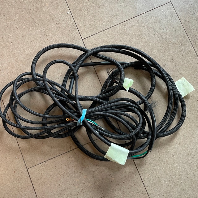 Black Fabric Cloth Covered Lamp Cord 3 Electrical Wire