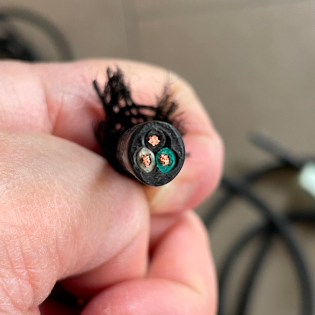 Black Fabric Cloth Covered Lamp Cord 3 Electrical Wire - photo 3