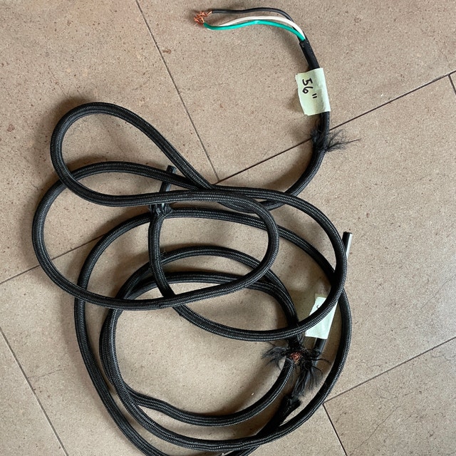 Black Fabric Cloth Covered Lamp Cord 3 Electrical Wire - photo 5
