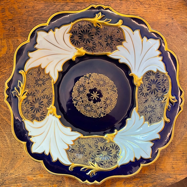 Vintage Echt Weimar Kobalt Blue Platter-Made in Germany-50s