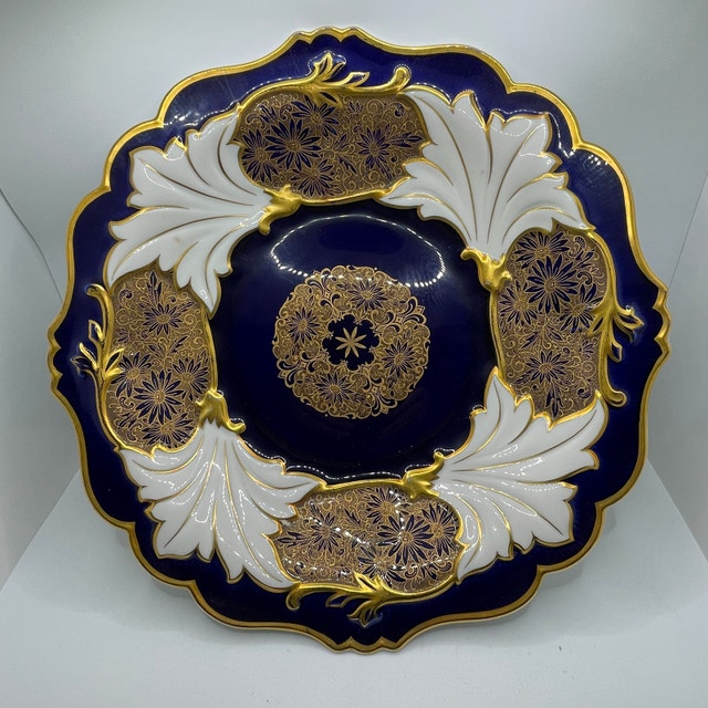 Vintage Echt Weimar Kobalt Blue Platter-Made in Germany-50s - photo 2