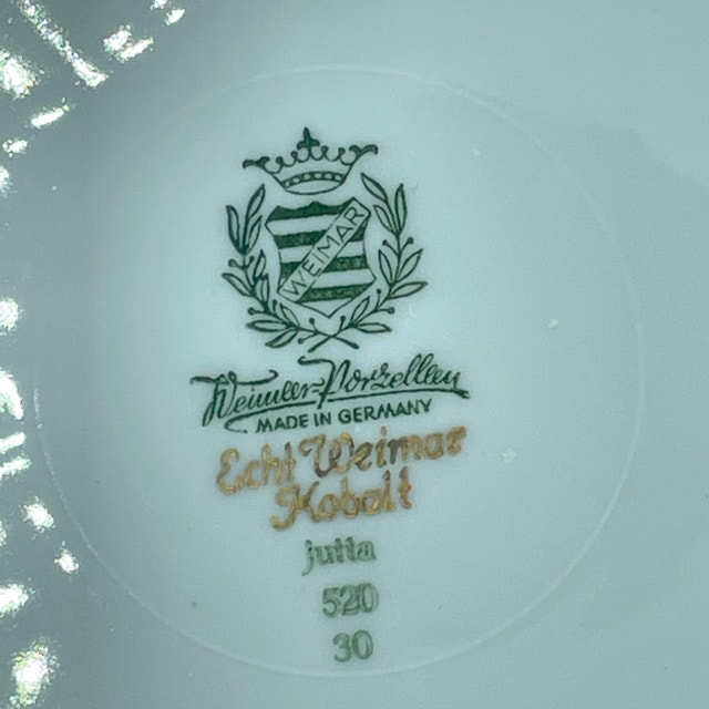 Vintage Echt Weimar Kobalt Blue Platter-Made in Germany-50s - photo 4