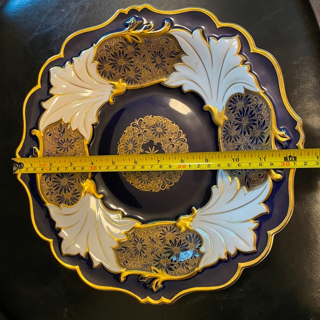 Vintage Echt Weimar Kobalt Blue Platter-Made in Germany-50s - photo 5