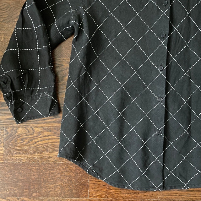 Jones New York Signature Shirt 100% Linen Black Check-MED PETITE - photo 2