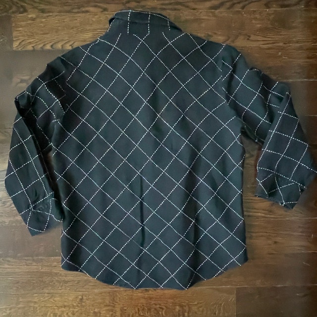 Jones New York Signature Shirt 100% Linen Black Check-MED PETITE - photo 5