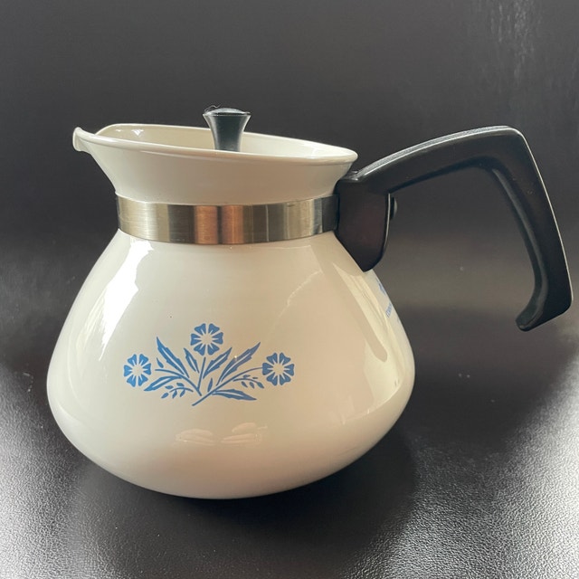 Vintage Corning Ware 6-cup Teapot Blue Cornflower P-104