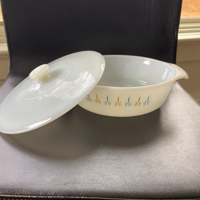 Vintage MCM Anchor Hocking Fire King Candle Glow Casserole Dish - photo 3