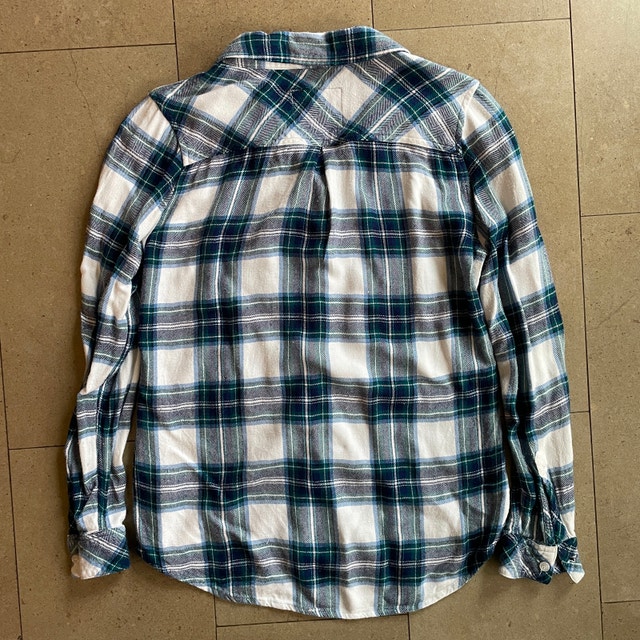 Rails Shirt Large Blue Green White Plaid Long Sleeve - photo 4