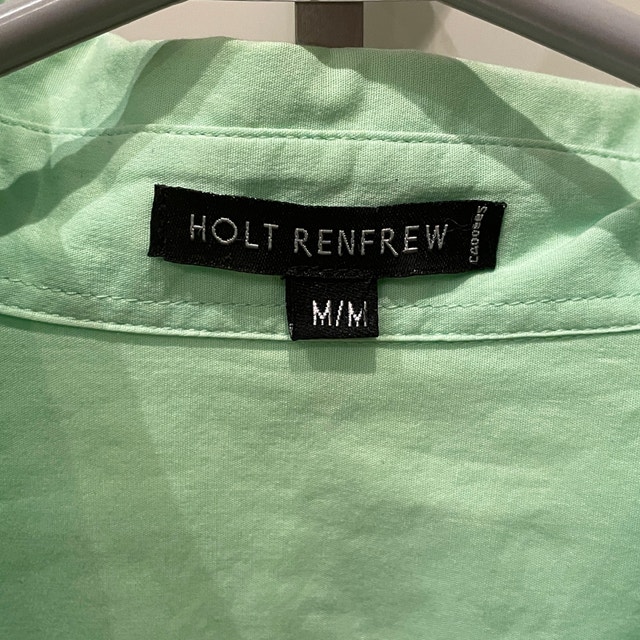 Holt Renfrew Pale Green Button-down woman's shirt - Size Medium - photo 2