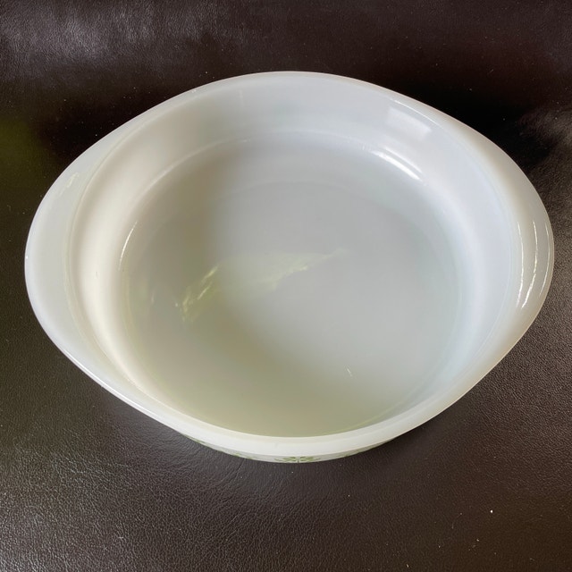 Vintage Glasbake Green Daisy 8" Milk Glass Casserole Baking Dish - photo 3