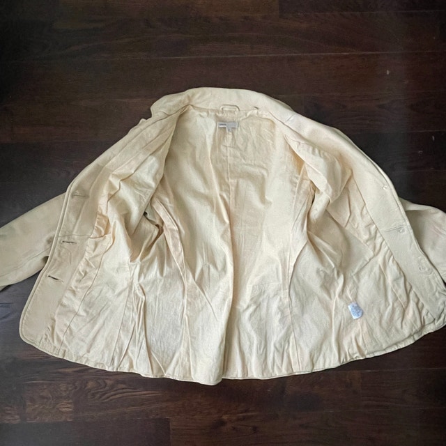 Vince Buttermilk Yellow Leather Blazer Jacket -Size 6 - photo 5