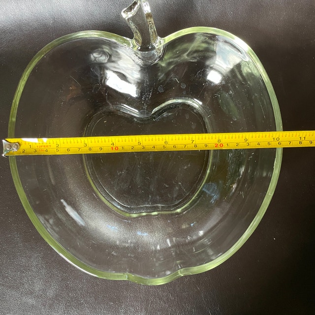 Vintage 1970s Hazel-Atlas Orchard Clear Glass Large Apple Bowl - photo 5