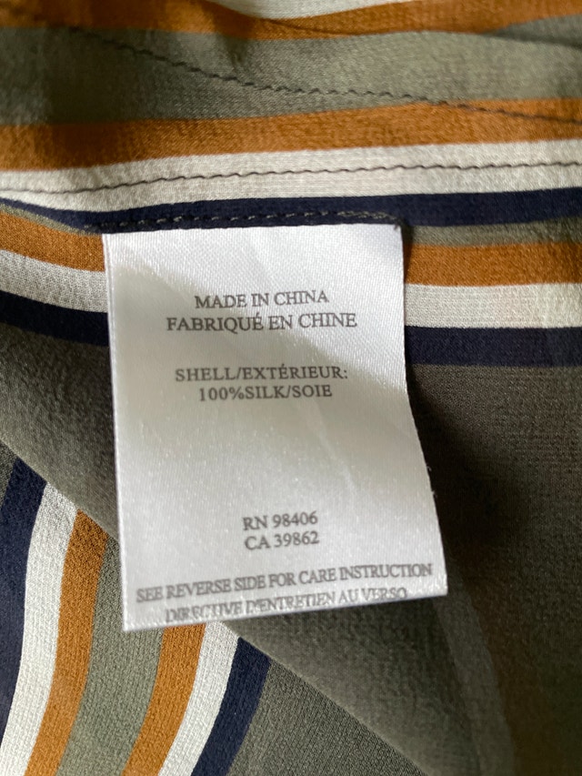 Theory Pinga Tunic Top Blouse 100% Silk Striped Sleeveless-MED - photo 5