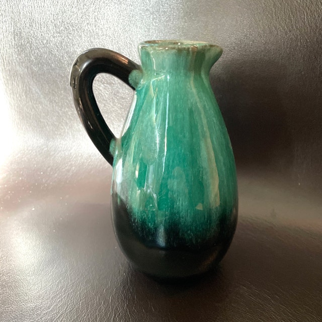Vintage Blue Mountain Pottery Green Glaze Small Pitcher/Vase