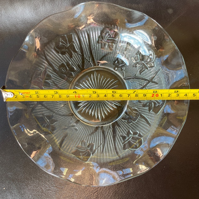 Vintage Depression Glass Ruffled Bowl-Iris & Herringbone - photo 5