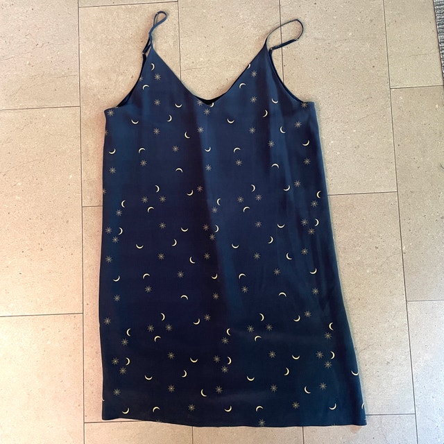 Rails Brianna Dress Navy Crescent Moon 100% Silk Mini Dress-MED - photo 2