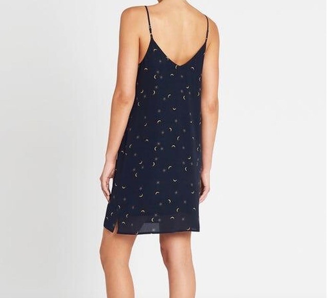 Rails Brianna Dress Navy Crescent Moon 100% Silk Mini Dress-MED - photo 4
