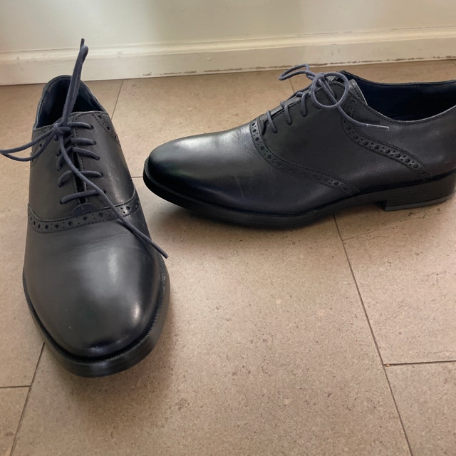 NEW Cole Haan Grand ØS Navy Wingtip Oxford Dress Shoes-Size 7 - photo 2