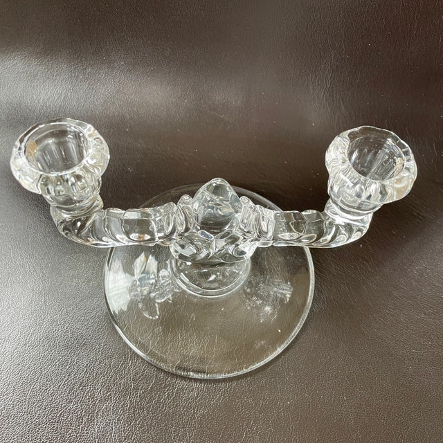 Vintage Martinsville Double Teardrop Glass Candlestick Holder - photo 2