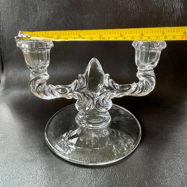 Vintage Martinsville Double Teardrop Glass Candlestick Holder - photo 4