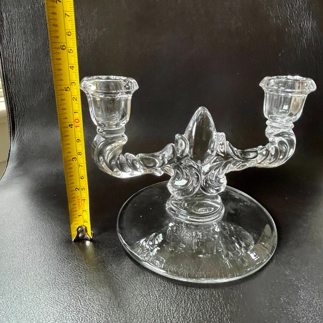 Vintage Martinsville Double Teardrop Glass Candlestick Holder - photo 5
