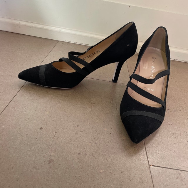 Ron White Christie Black Suede 3" Heels - Size 36 / US 5.5