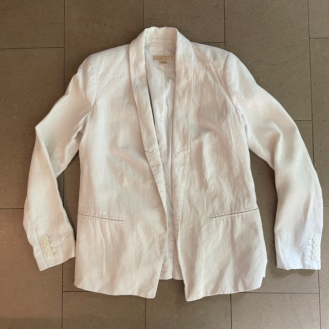 Michael Kors White 100% Linen Blazer-Size 8