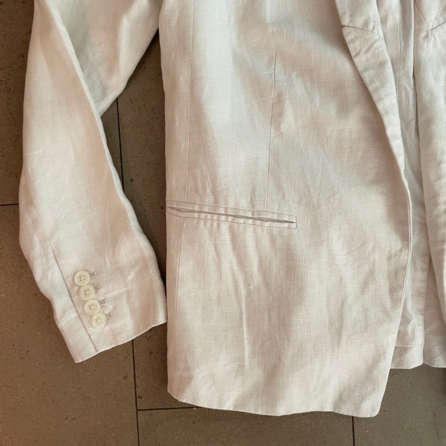 Michael Kors White 100% Linen Blazer-Size 8 - photo 2