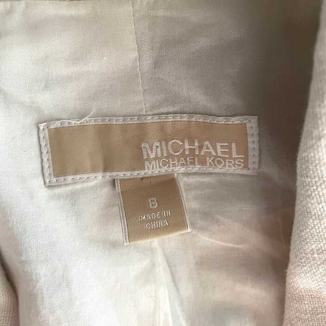 Michael Kors White 100% Linen Blazer-Size 8 - photo 3