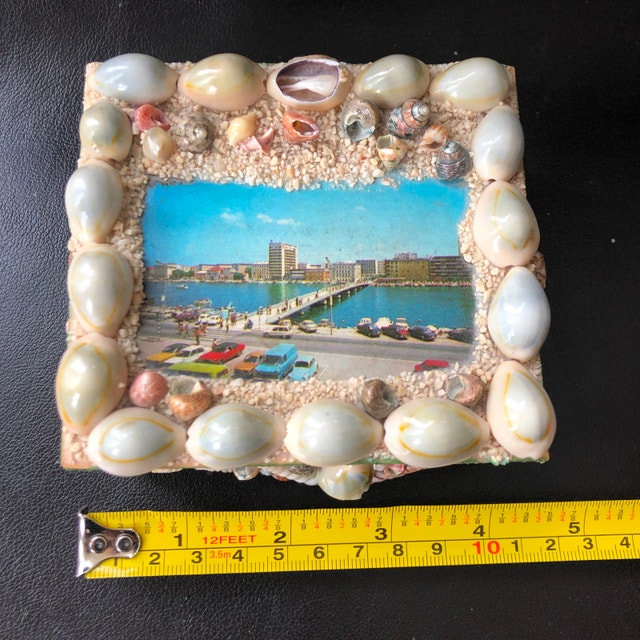 Vintage 50s trinket/jewelry box w/ picture Port Zadar Yugoslavia - photo 5