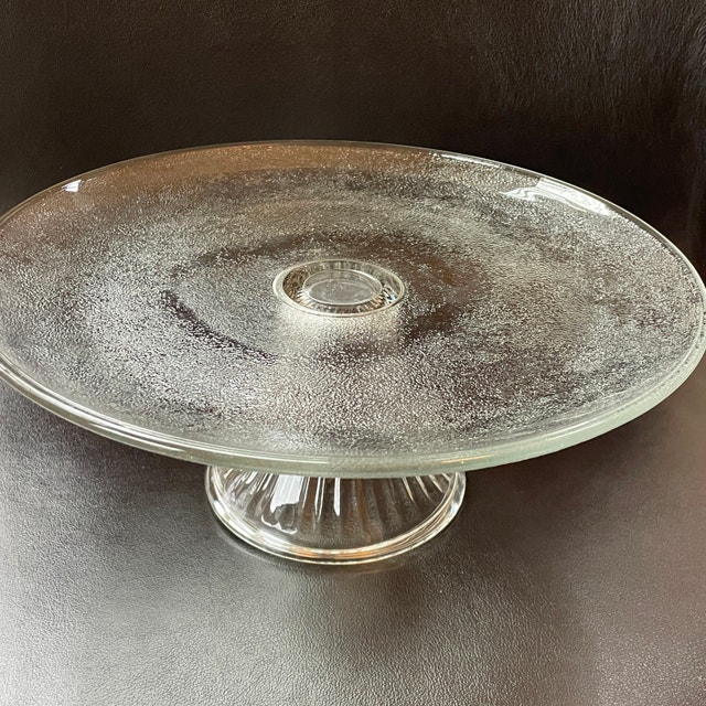 Anchor Hocking Monaco Ribbed Glass Cake Pedestal Stand with Dome - photo 3