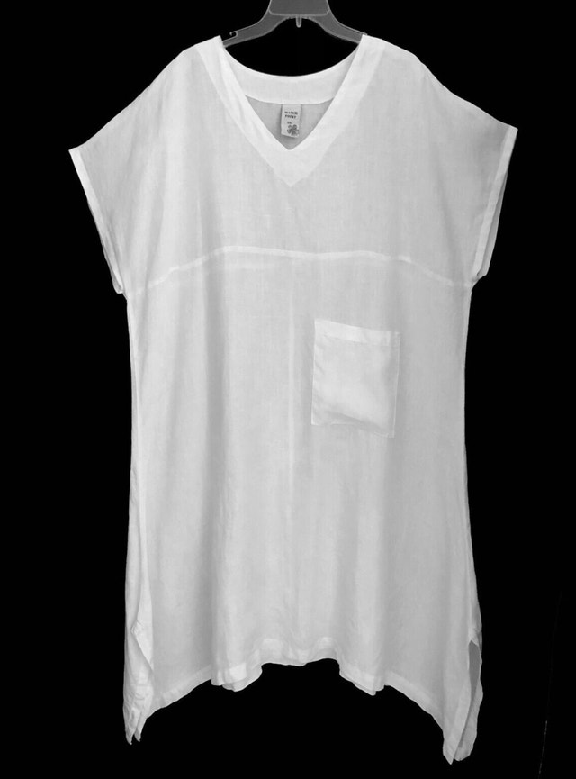 100% Linen Pale Yellow Oversized Dress Match Point USA-L/XL - photo 5
