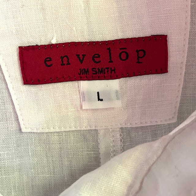 Envelǒp by Jim Smith White Linen Fitted Shirt/Blouse-Large - photo 3