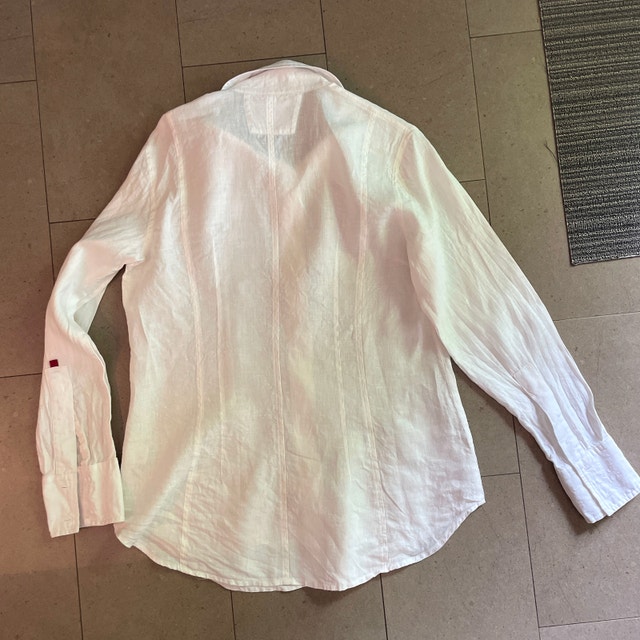 Envelǒp by Jim Smith White Linen Fitted Shirt/Blouse-Large - photo 4