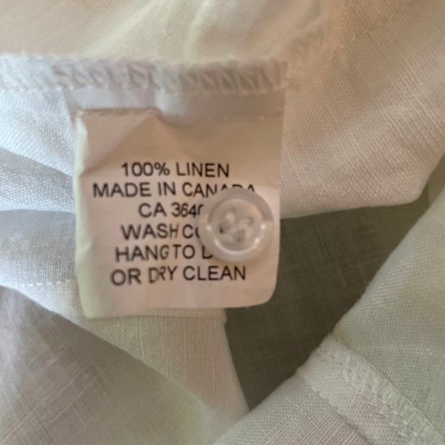 Envelǒp by Jim Smith White Linen Fitted Shirt/Blouse-Large - photo 5