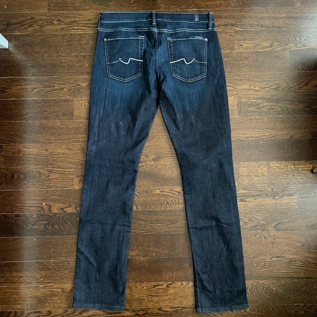7 for all Mankind Woman's Dark Wash Jeans Straight Leg-Size 32 - photo 3