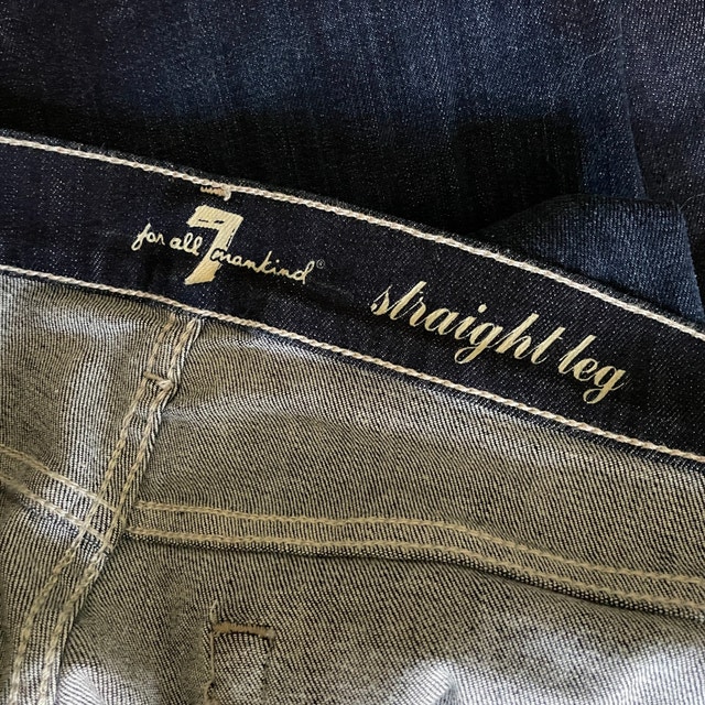 7 for all Mankind Woman's Dark Wash Jeans Straight Leg-Size 32 - photo 5