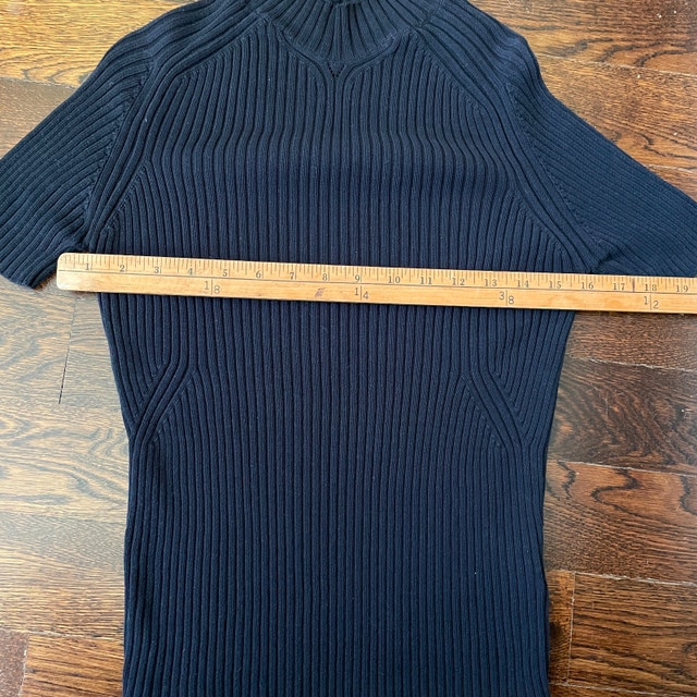 Aquascutum Black Knit short sleeve jersey cotton top-Med/Large - photo 4