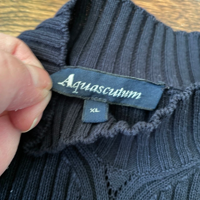 Aquascutum Black Knit short sleeve jersey cotton top-Med/Large - photo 5